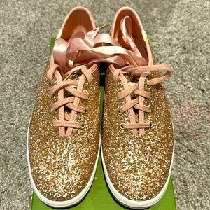 Kate Spade Keds. Rose Gold Glitter! New in box